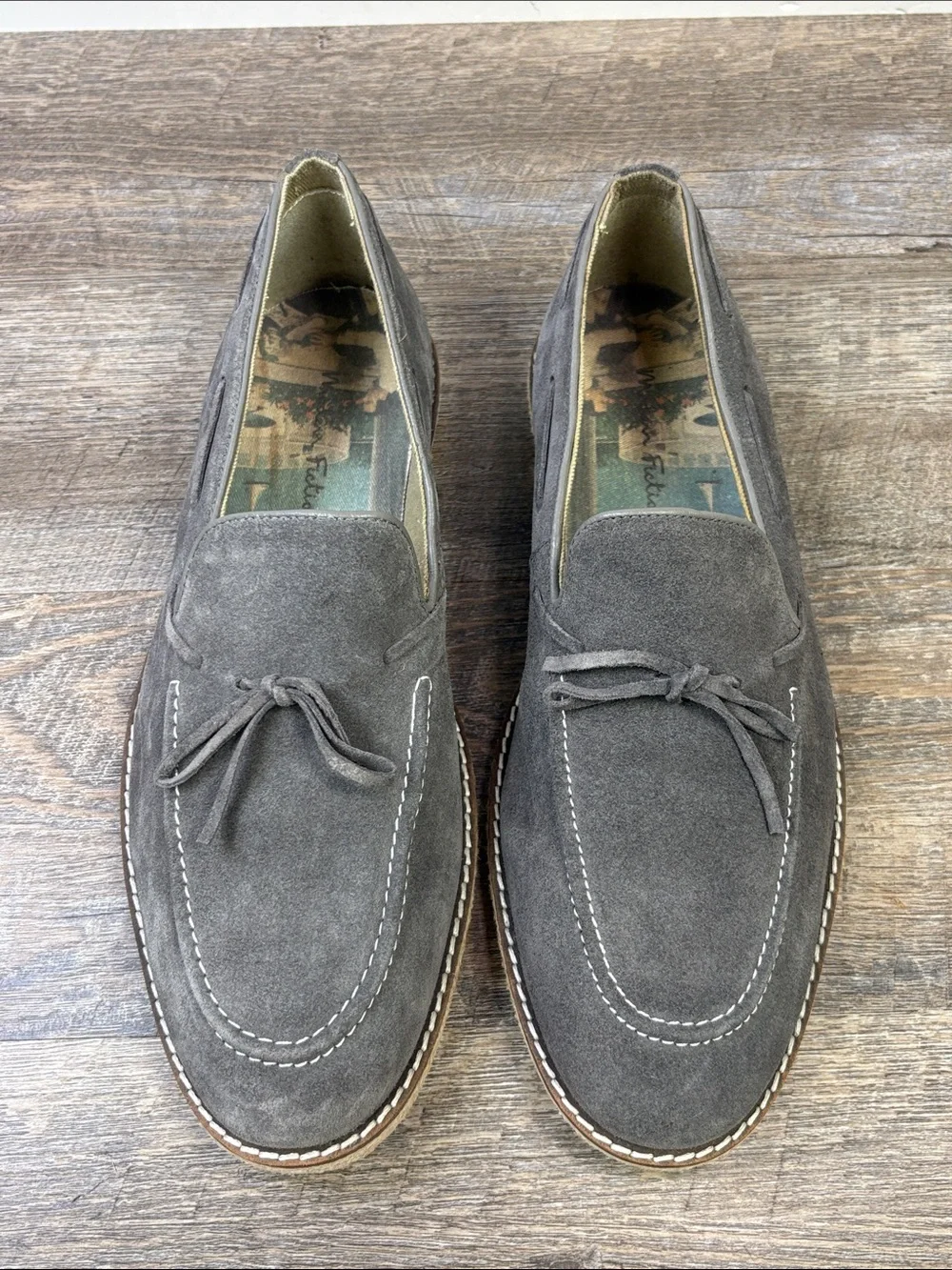 Modern Fiction Prologue Gray Suede Tassel Loafers Men’s Size 11